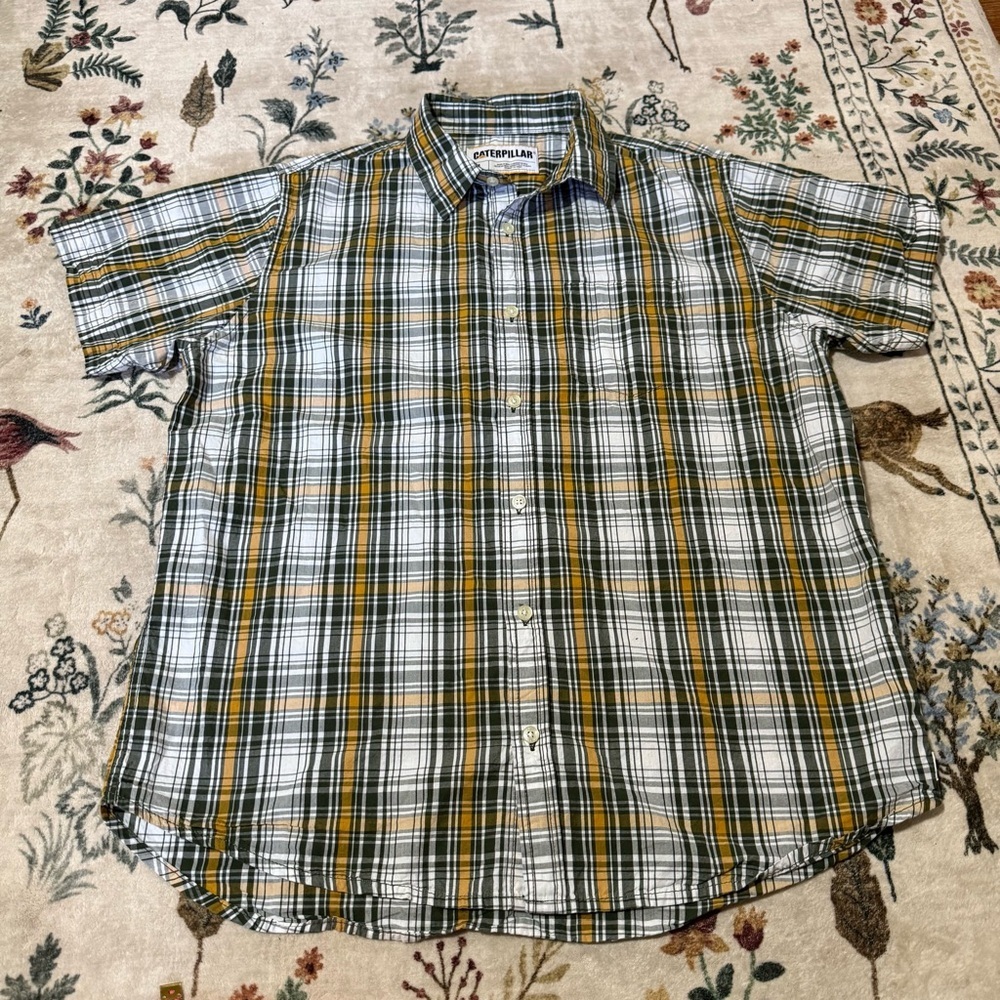 Caterpillar Men's Plaid Shirt - Yellow and Black L